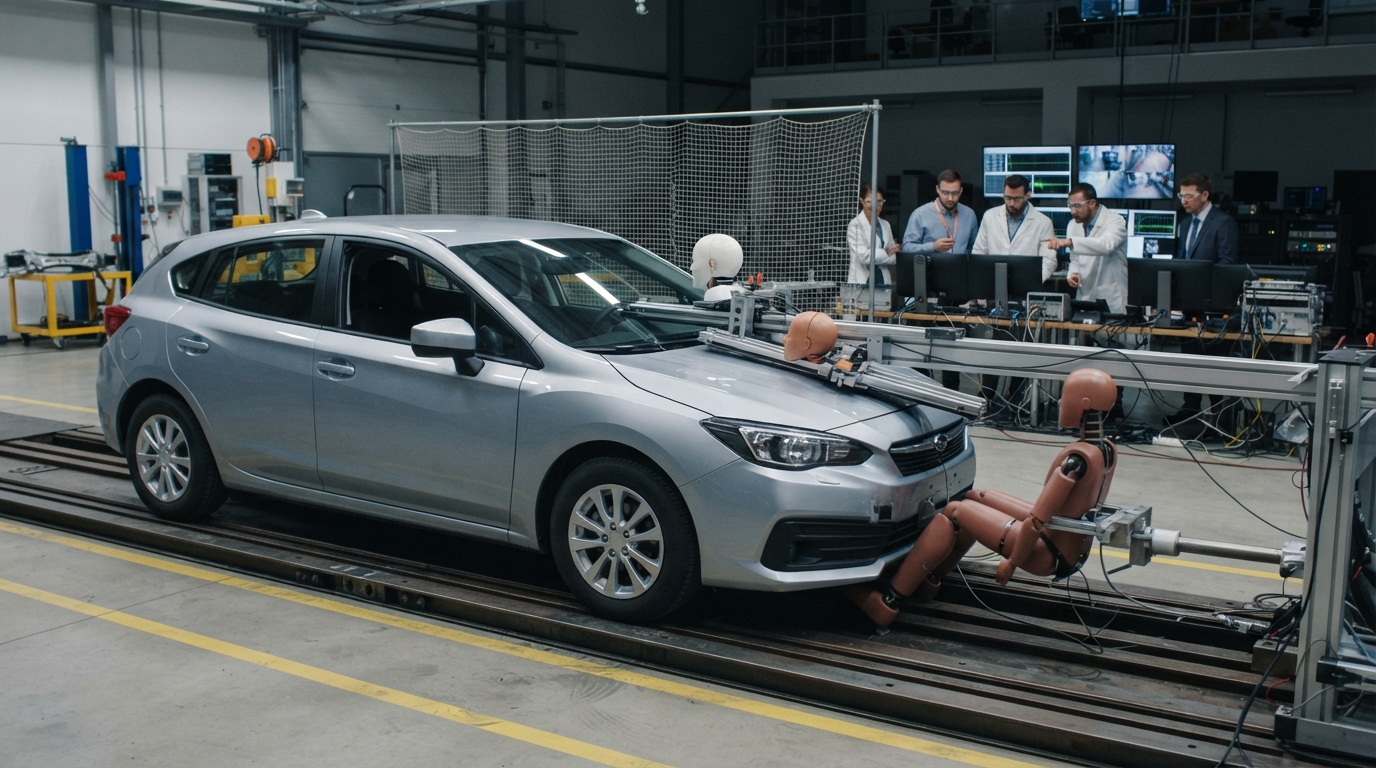 Pedestrian safety ratings testing head and leg impact protection